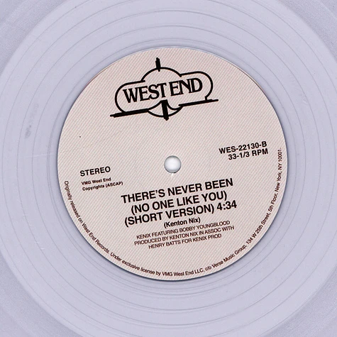 Kenix Music - There's Never Been (No One Like You) Clear Vinyl Edition