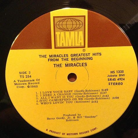 The Miracles - Greatest Hits From The Beginning