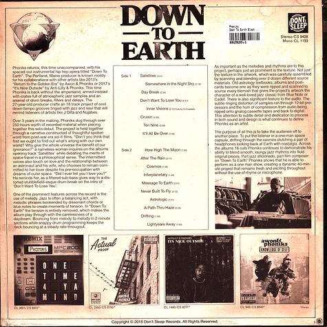 Phoniks - Down To Earth Black Vinyl Edition