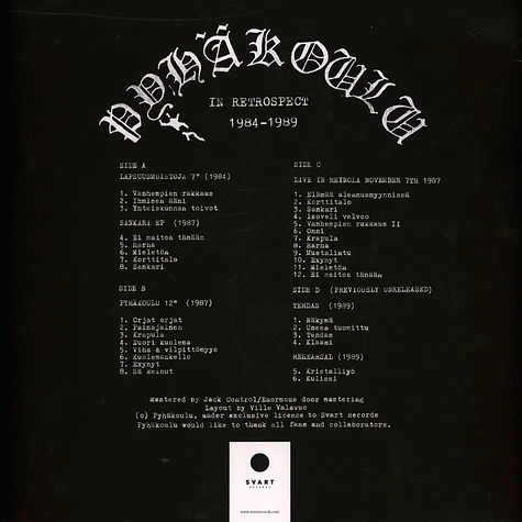 Pyhäkoulu - In Retrospect 1984-1989 Red Vinyl Edition
