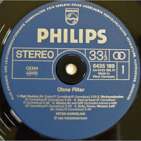 Peter Cornelius - Ohne Filter