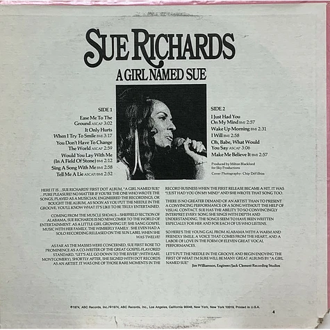 Sue Richards - A Girl Named Sue