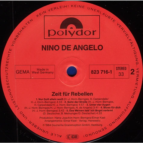 Nino de Angelo - Zeit Für Rebellen