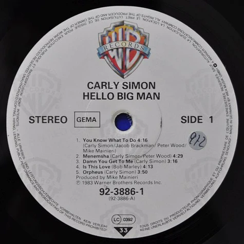 Carly Simon - Hello Big Man