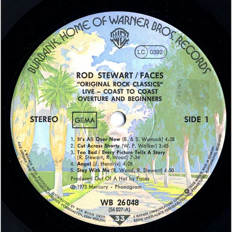 Rod Stewart / Faces - Coast To Coast Overture And Beginners