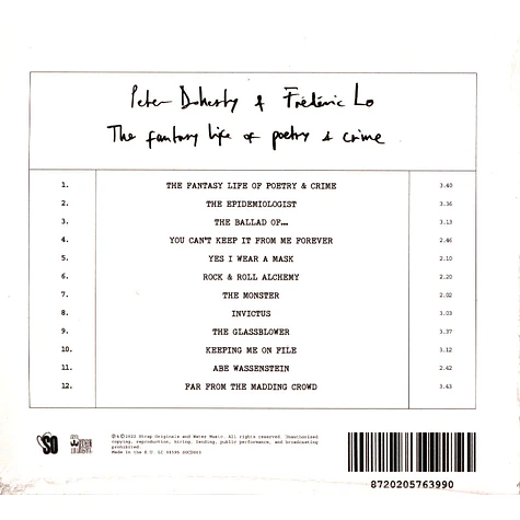 Peter Doherty & Frederic - Fantasy Life Of Poetry & Crime Digipak Cd Edition