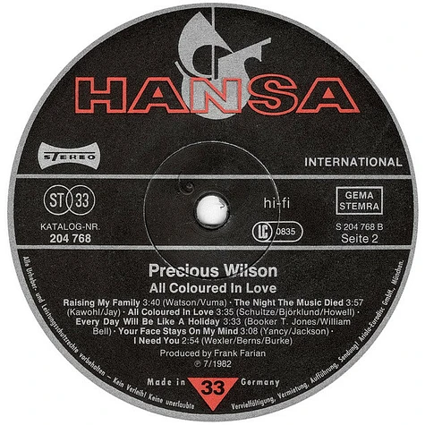 Precious Wilson - All Coloured In Love