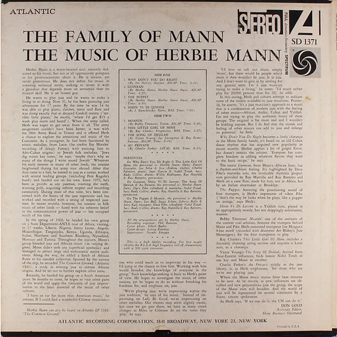 The Family Of Mann - The Music Of Herbie Mann