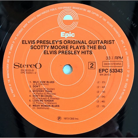 Scotty Moore - Elvis Presley's Original Guitarist Scotty Moore Plays The Big Elvis Presley Hits