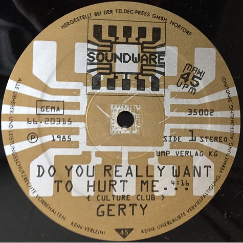 Gerty Molzen - Do You Really Want To Hurt Me ...