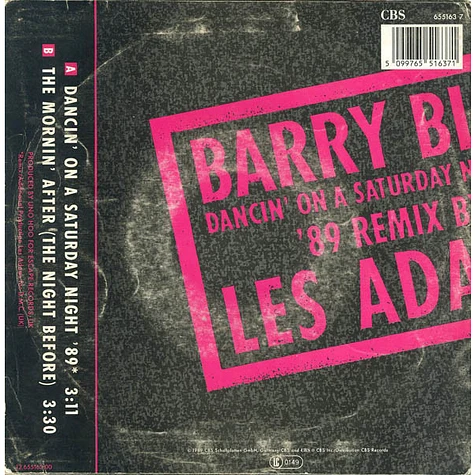 Barry Blue - Dancin' On A Saturday Night '89