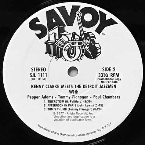 Kenny Clarke Meets The Detroit Jazzmen - Kenny Clarke Meets The Detroit Jazzmen