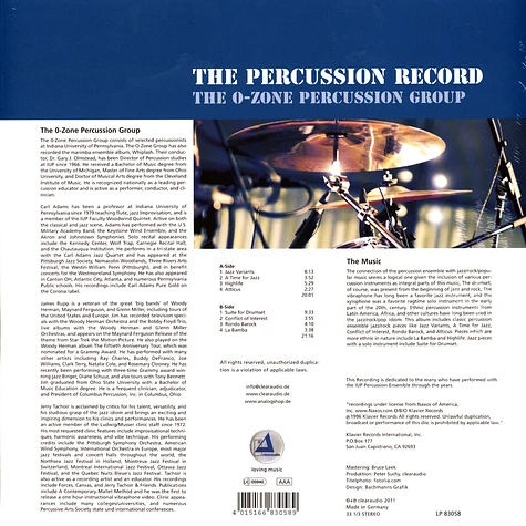 The O-Zone Percussion Group - The Percussion Record