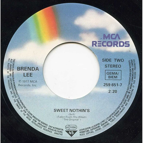 Brenda Lee - I'm Sorry / Sweet Nothin's