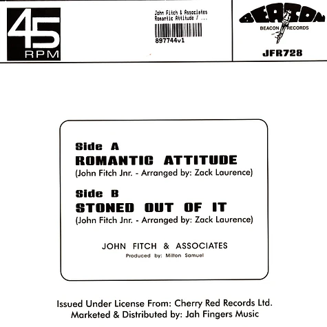 John Fitch & Associates - Romantic Attitude / Stoned Out Of It