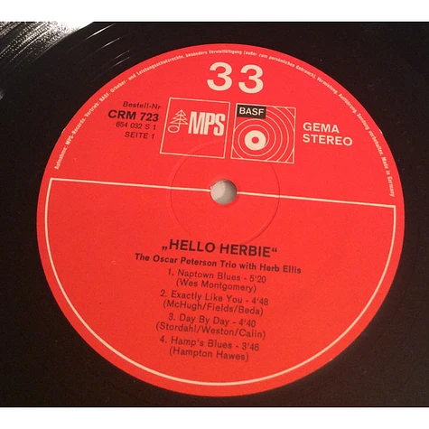 The Oscar Peterson Trio With Herb Ellis - Hello Herbie