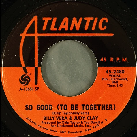 Billy Vera & Judy Clay - Country Girl - City Man / So Good (To Be Together)