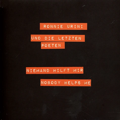 Ronnie Urini & Die Letzten Poeten - Niemand Hilft Mir Record Store Day 2022 Vinyl Edition
