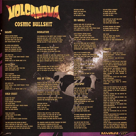 Volcanova - Cosmic Bullshit Purple Vinyl Edition