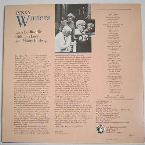 Pinky Winters With Lou Levy And Monty Budwig - Let's Be Buddies