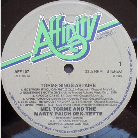 Mel Tormé And The Marty Paich Dek-Tette - Tormé Sings Astaire
