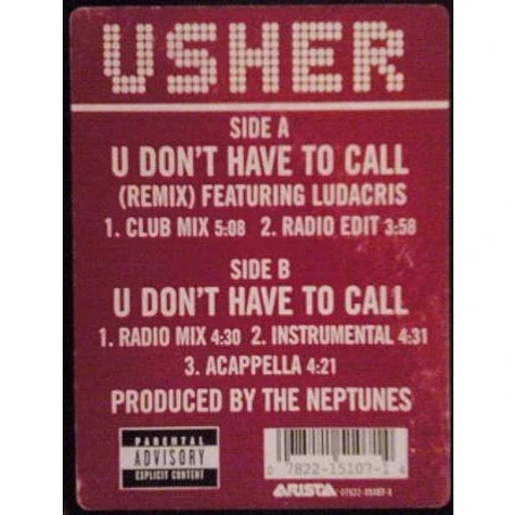 Usher - U Don't Have To Call (Remix)