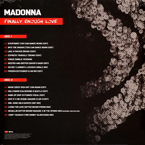 Madonna - Finally Enough Love Red Vinyl Edition