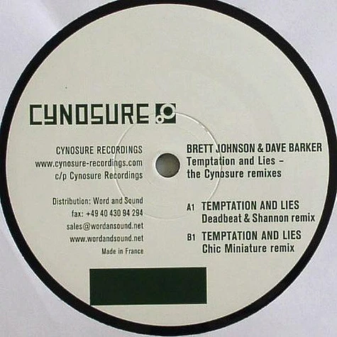 Brett Johnson & Dave Barker - Temptation And Lies - The Cynosure Remixes