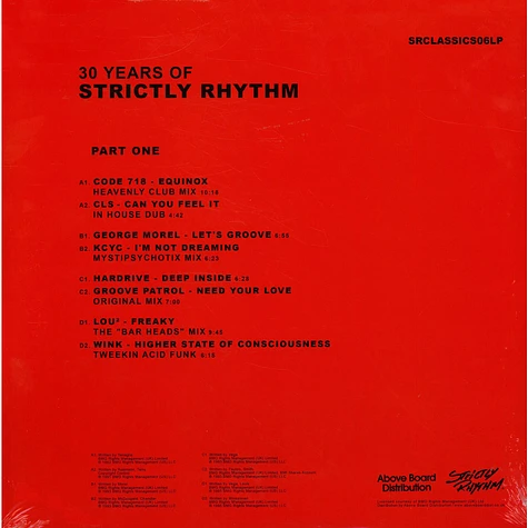 V.A. - 30 Years Of Strictly Rhythm Part One