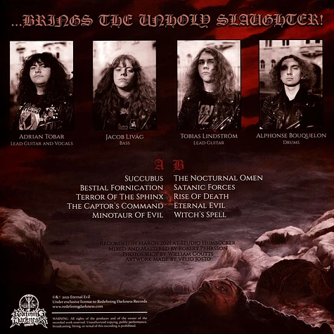 Eternal Evil - The Warriors Awakening Brings The Unholy Slaughter Red Vinyl Edition