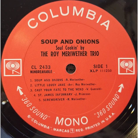 The Roy Meriwether Trio - Soup & Onions / Soul Cookin' By