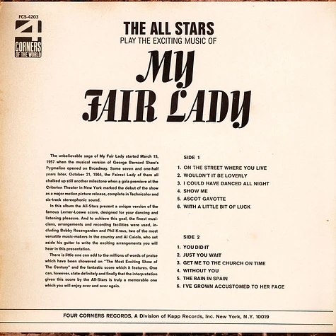 The All Stars - The All Stars Play the Exciting Music of My Fair Lady