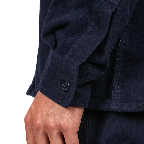 nanamica - Flannel CPO Shirt Jacket (Navy) | HHV