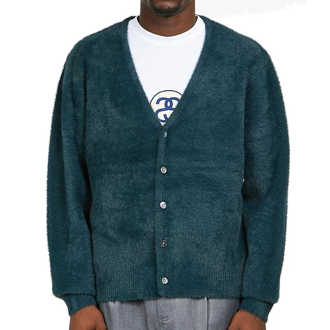 Stüssy - Shaggy Cardigan (Dark Green) | HHV