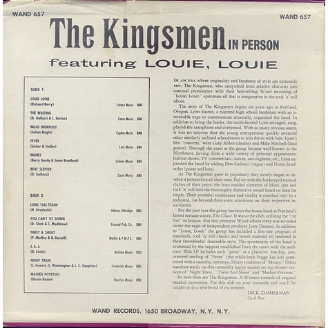 The Kingsmen - The Kingsmen In Person Featuring Louie, Louie