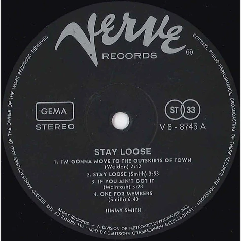 Jimmy Smith - Stay Loose