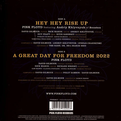 Pink Floyd's 'Hey Hey Rise Up' issued on CD single and 7