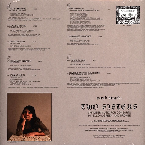 Sarah Davachi - Two Sisters Black Vinyl Edition