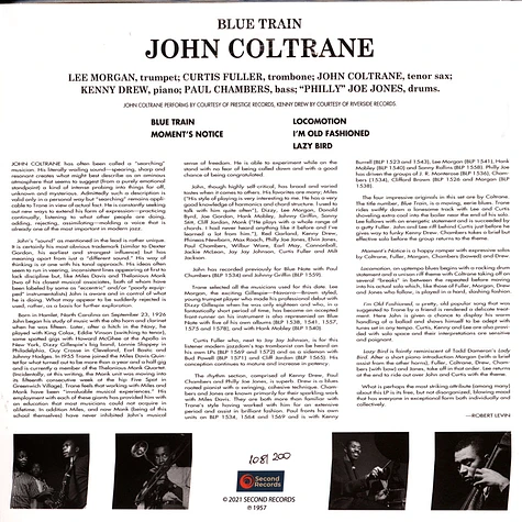 John Coltrane - Blue Train Transparent Blue / Black / White Marble Vinyl Edition