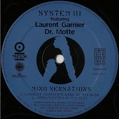 System 01 Featuring Laurent Garnier, Dr. Motte - Mind Sensations