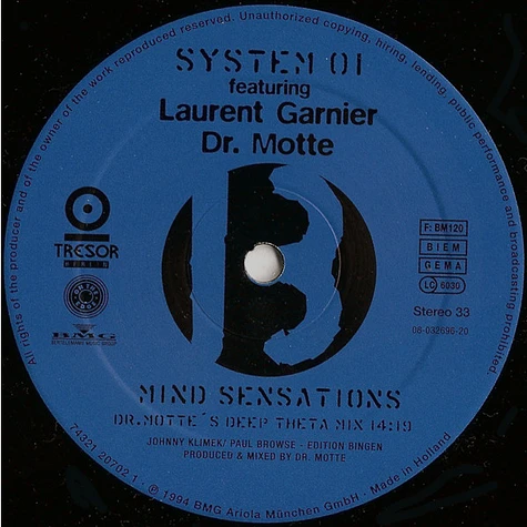 System 01 Featuring Laurent Garnier, Dr. Motte - Mind Sensations