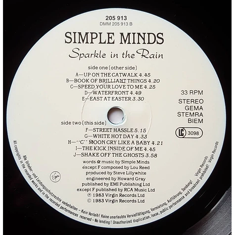 Simple Minds - Sparkle In The Rain