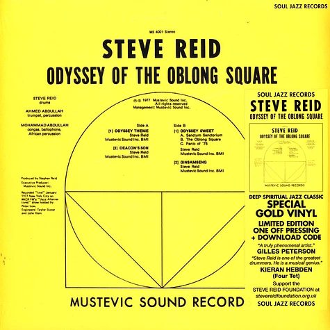 Steve Reid - Odyssey Of The Oblong Square Gold Vinyl Edition