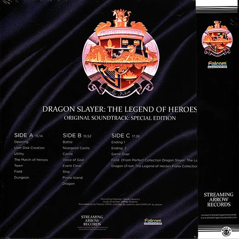 Falcom Sound Team JDK - OST Dragon Slayer: The Legend Of Heroes Special Edition Gold Vinyl Edition w/ Seamsplit