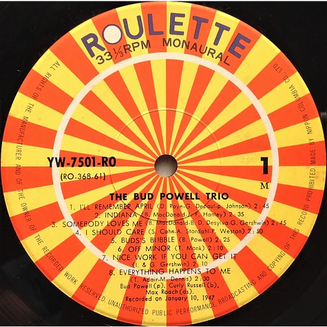 The Bud Powell Trio - The Bud Powell Trio