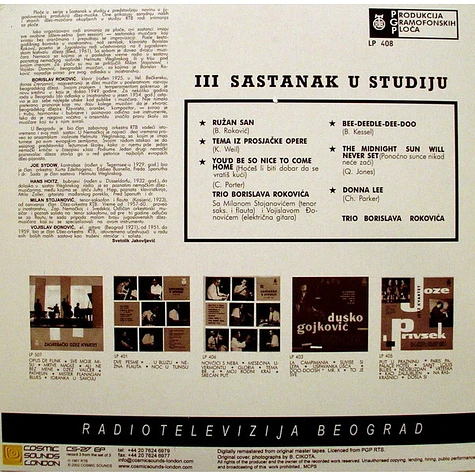 Trio Borislava Rokovića - III Sastanak U Studiju (3rd Meeting In Studio)