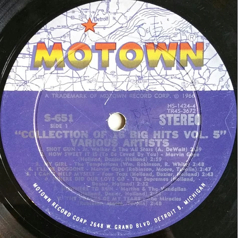 V.A. - The Motown Sound - A Collection Of Original 16 Big Hits Vol 5