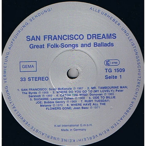 V.A. - San Francisco Dreams - Great Folk-Songs And Ballads