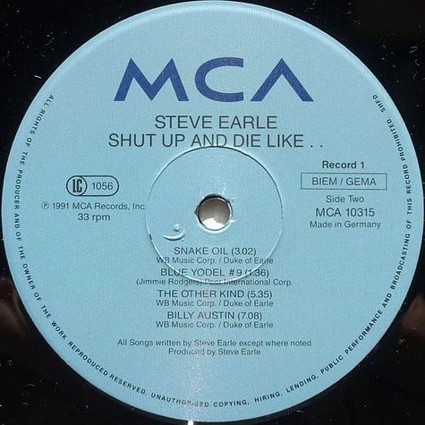Steve Earle & The Dukes - Shut Up And Die Like An Aviator