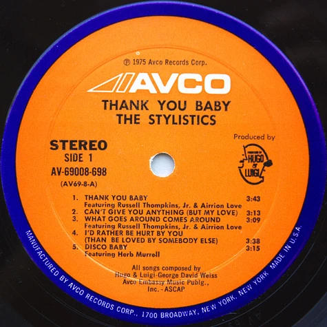 The Stylistics - Thank You Baby